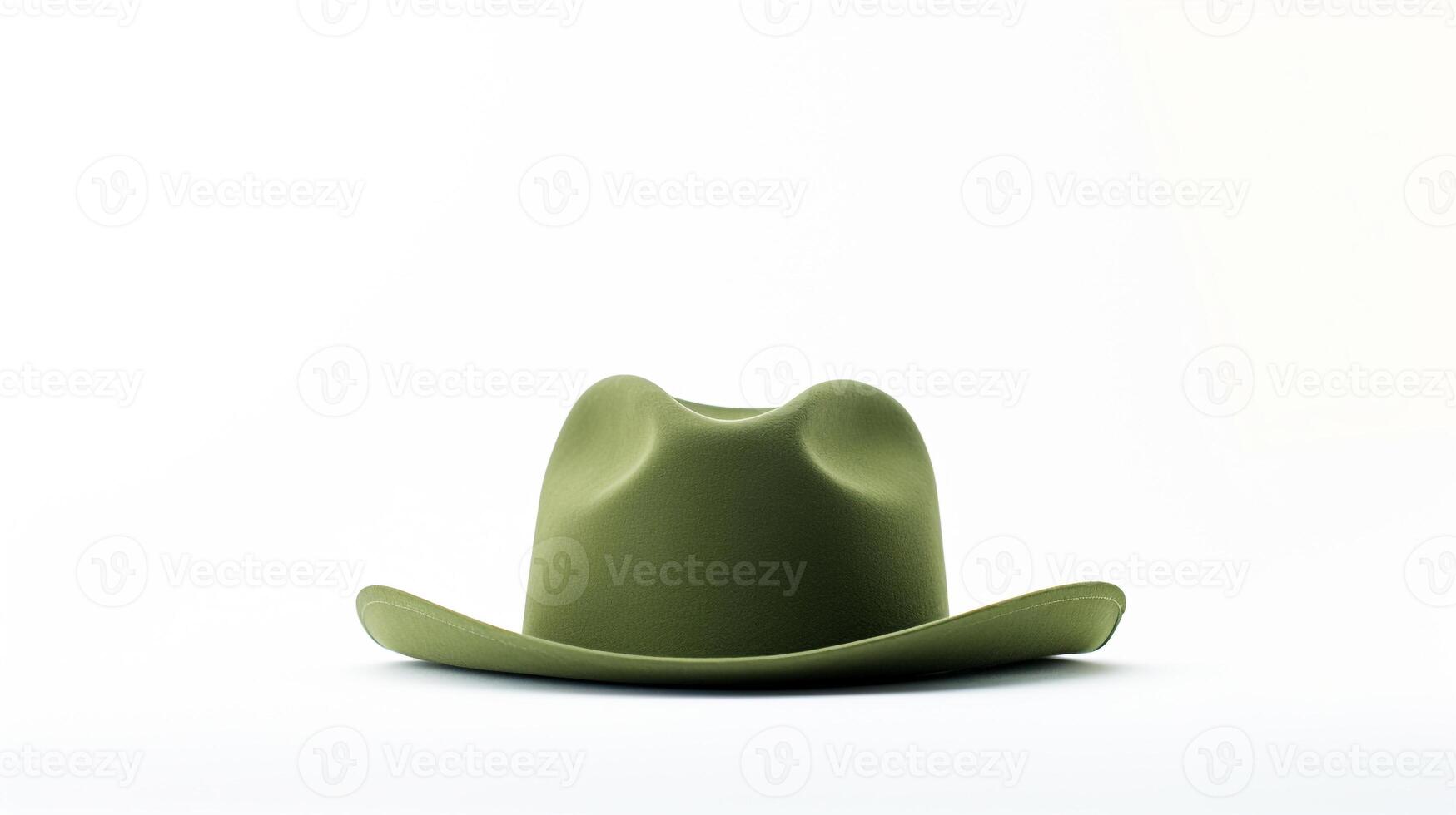 AI generated Photo of Green Cowboy Hat isolated on white background. AI Generated