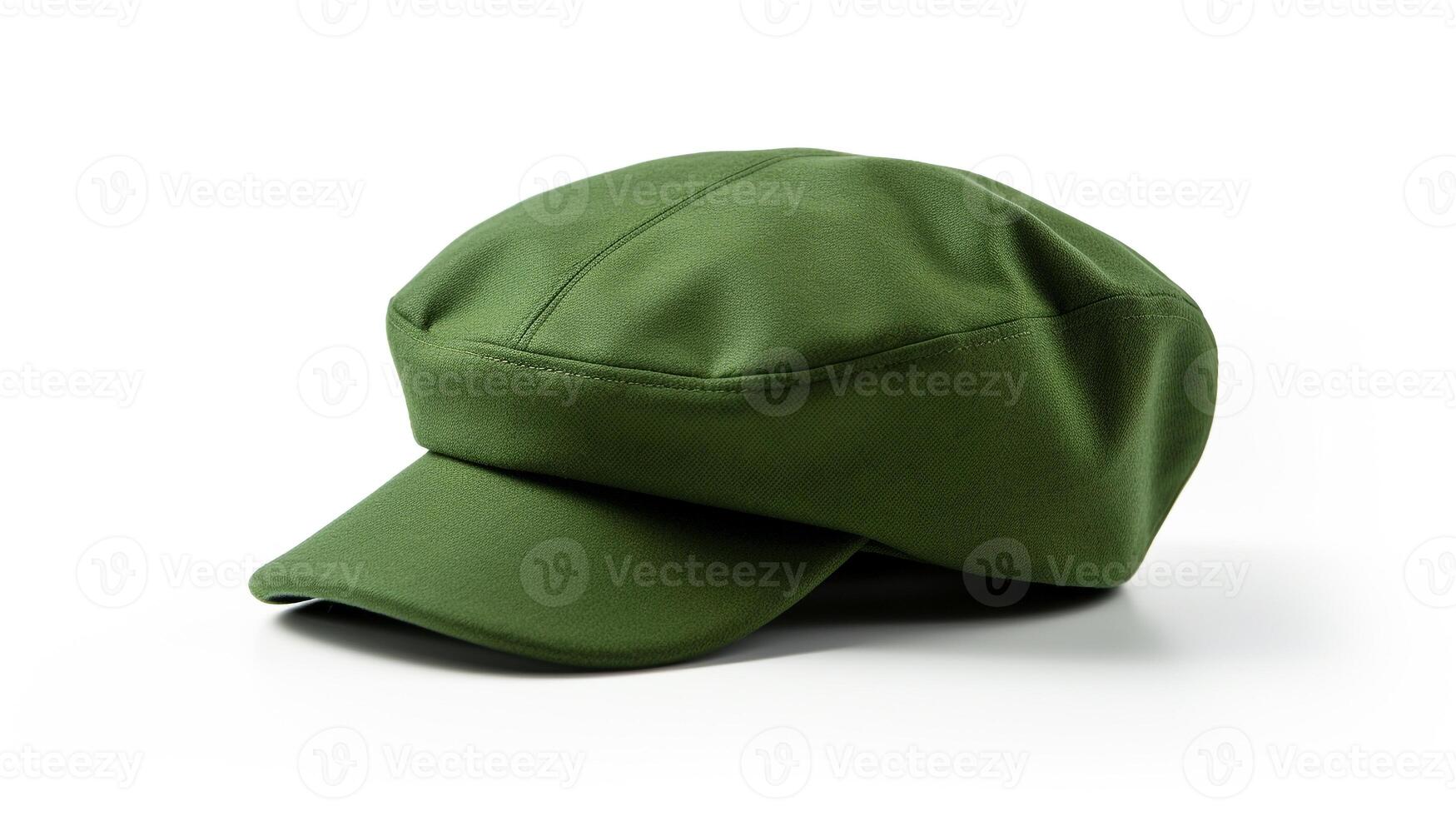 AI generated Photo of Green Newsboy Cap isolated on white background. AI Generated