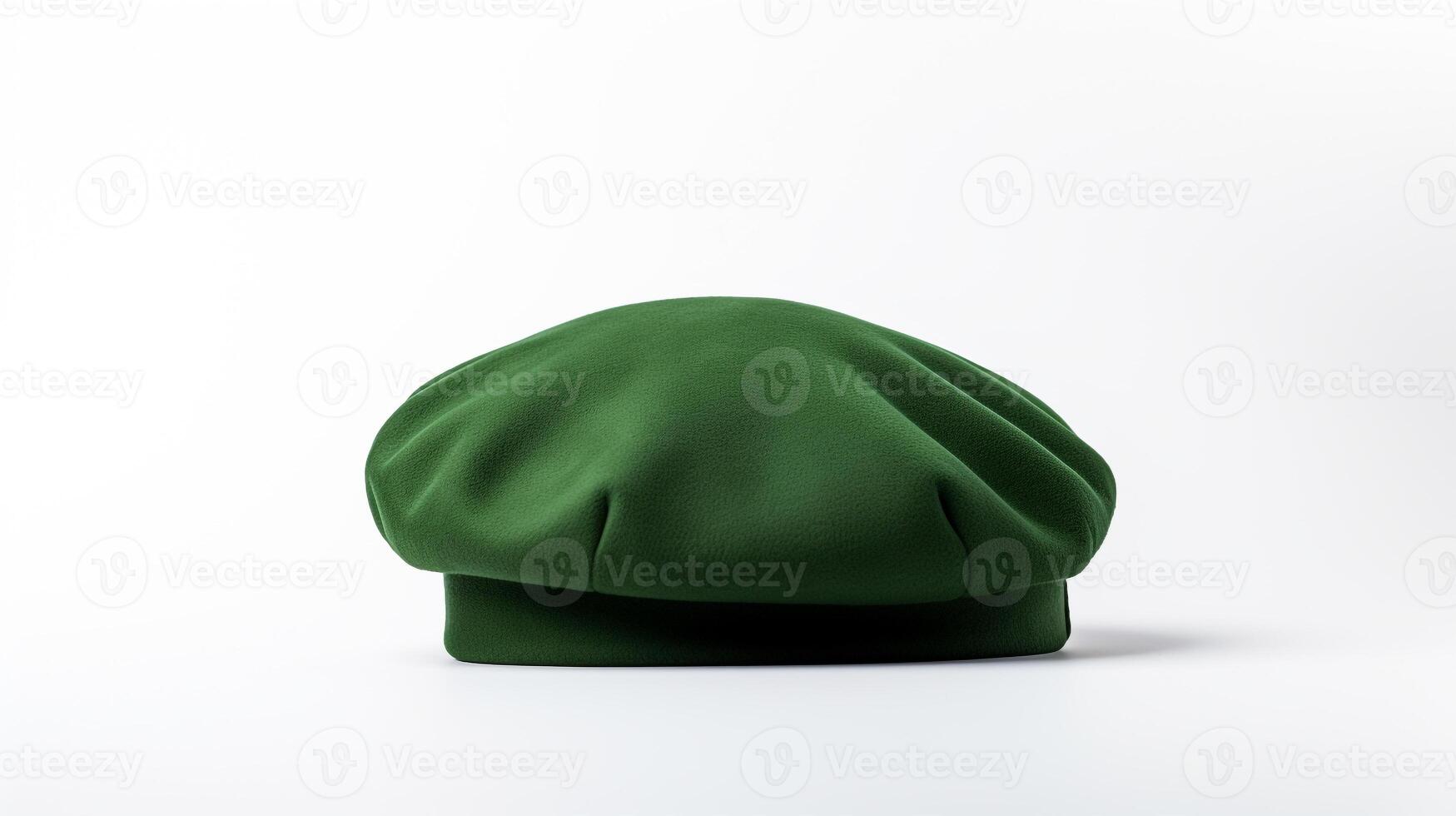 AI generated Photo of Green Beret Hat isolated on white background. AI Generated