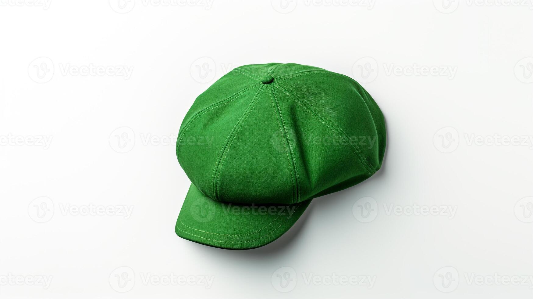 AI generated Photo of Green Newsboy Cap isolated on white background. AI Generated