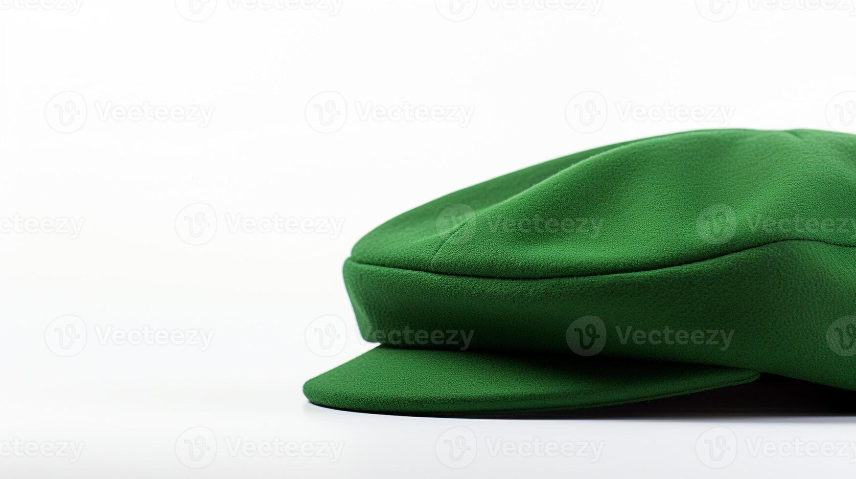AI generated Photo of Green Flat Cap isolated on white background. AI Generated