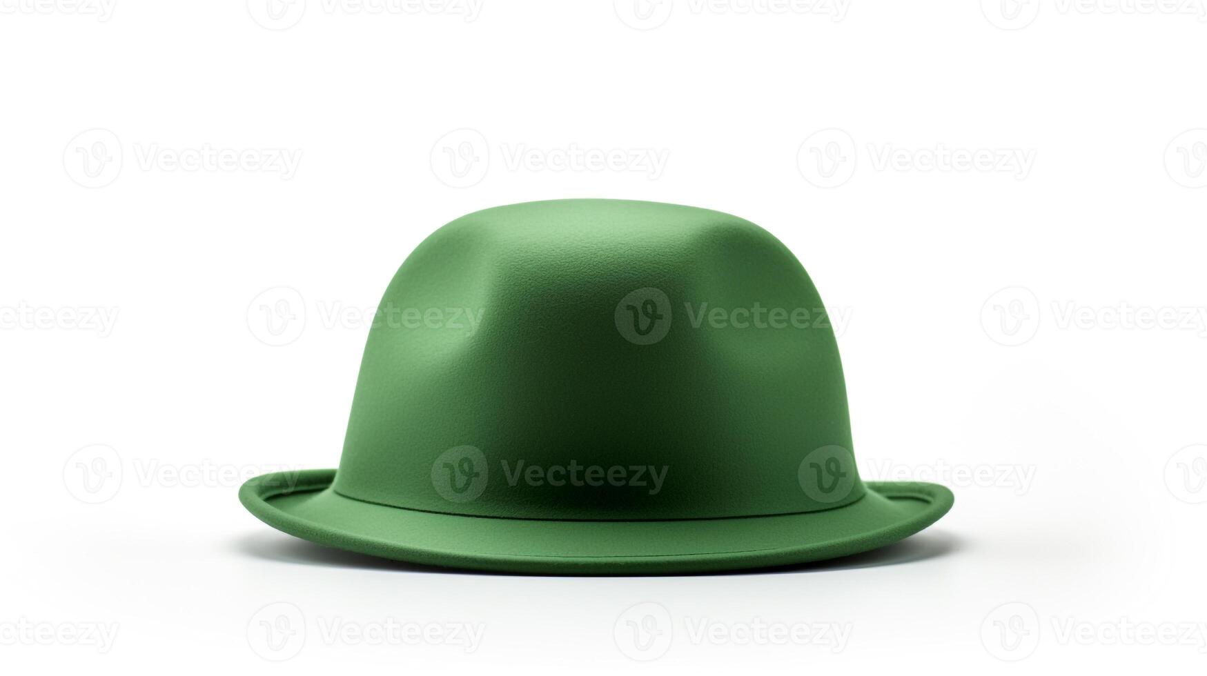 AI generated Photo of Green Bowler Hat isolated on white background. AI Generated