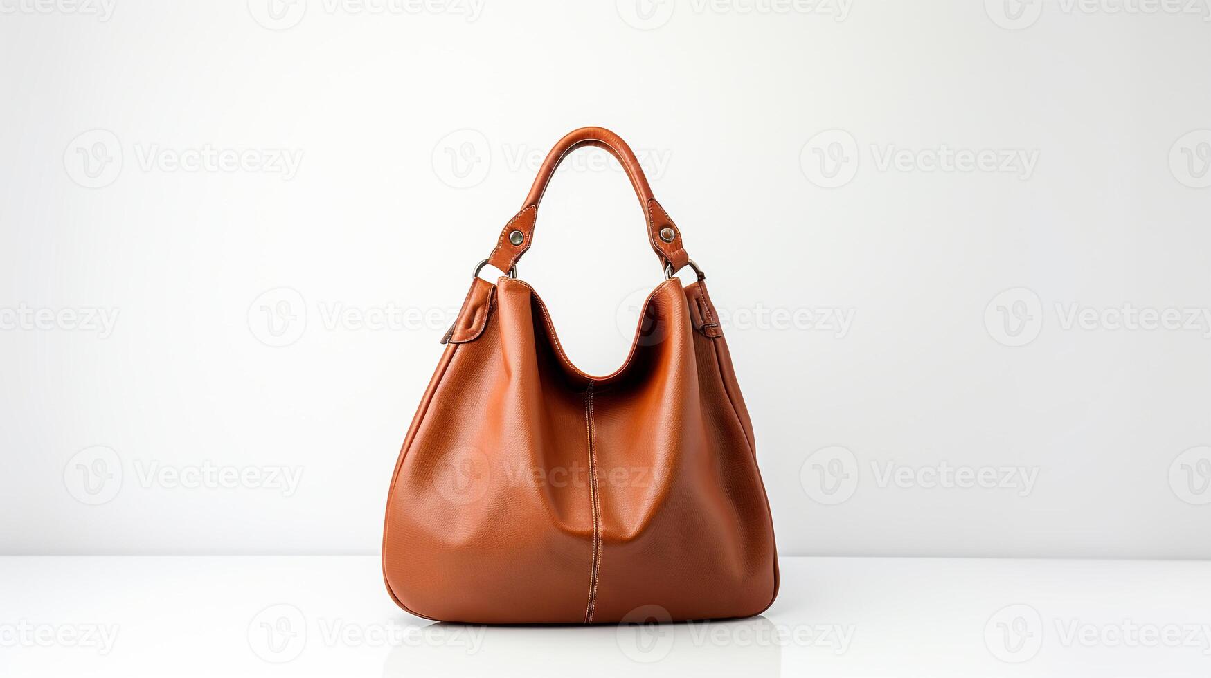 AI generated Brown Hobo Bag isolated on white background with copy space for advertisement. AI Generated photo