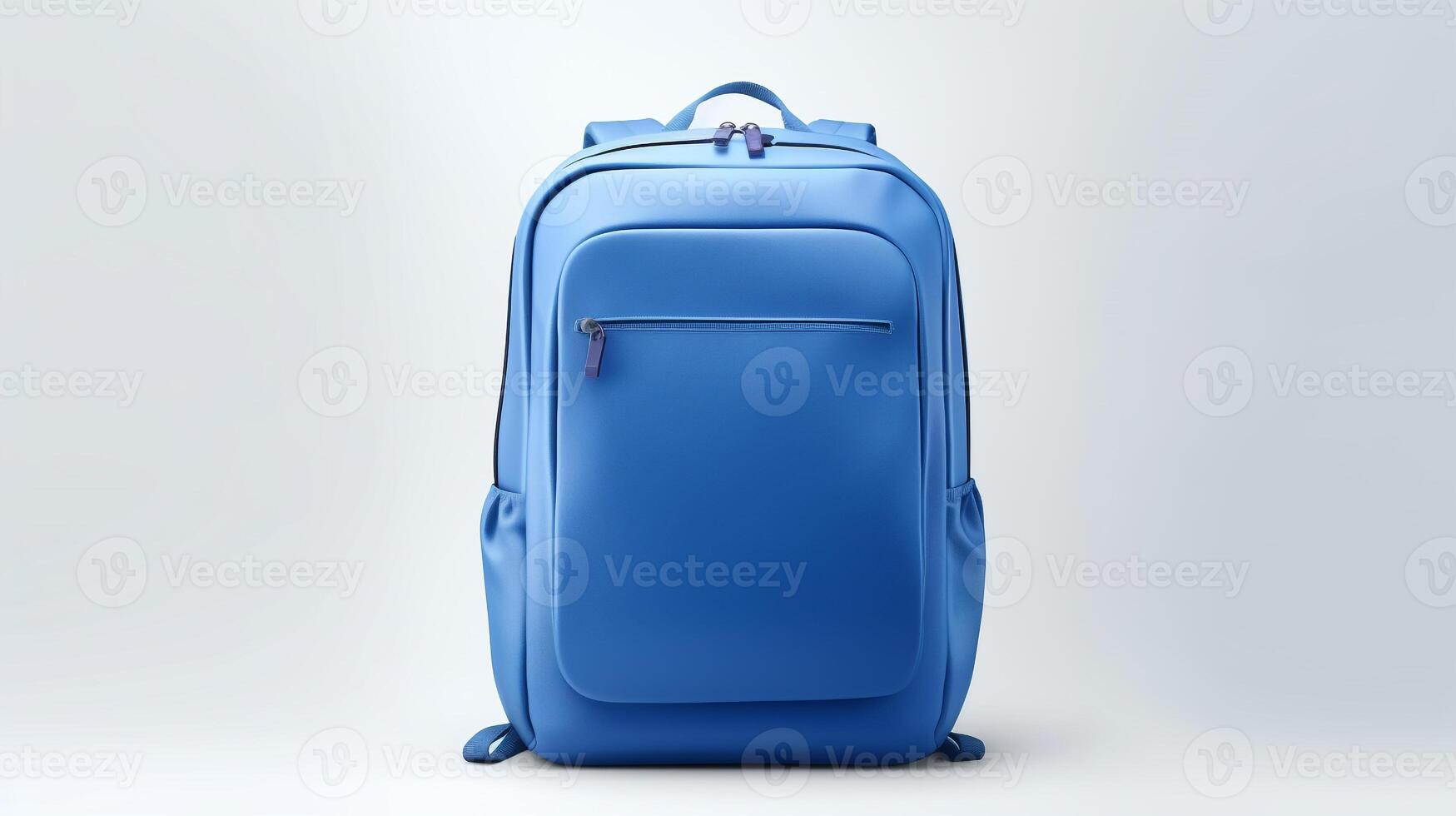 ai generado azul viaje mochila bolso aislado en blanco antecedentes con Copiar espacio para anuncio publicitario. ai generado foto