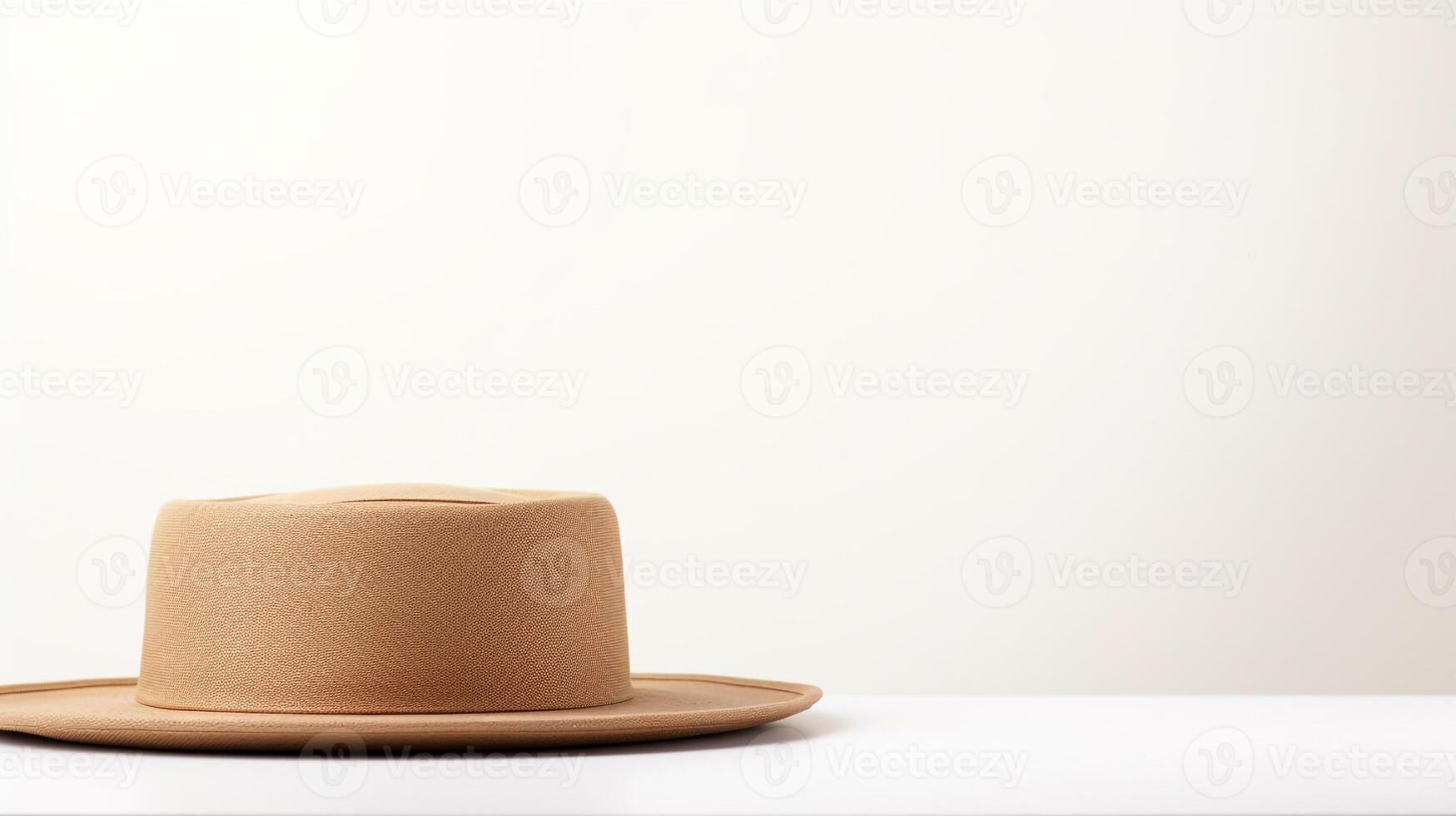 AI generated Photo of Natural Boater Hat isolated on white background. AI Generated