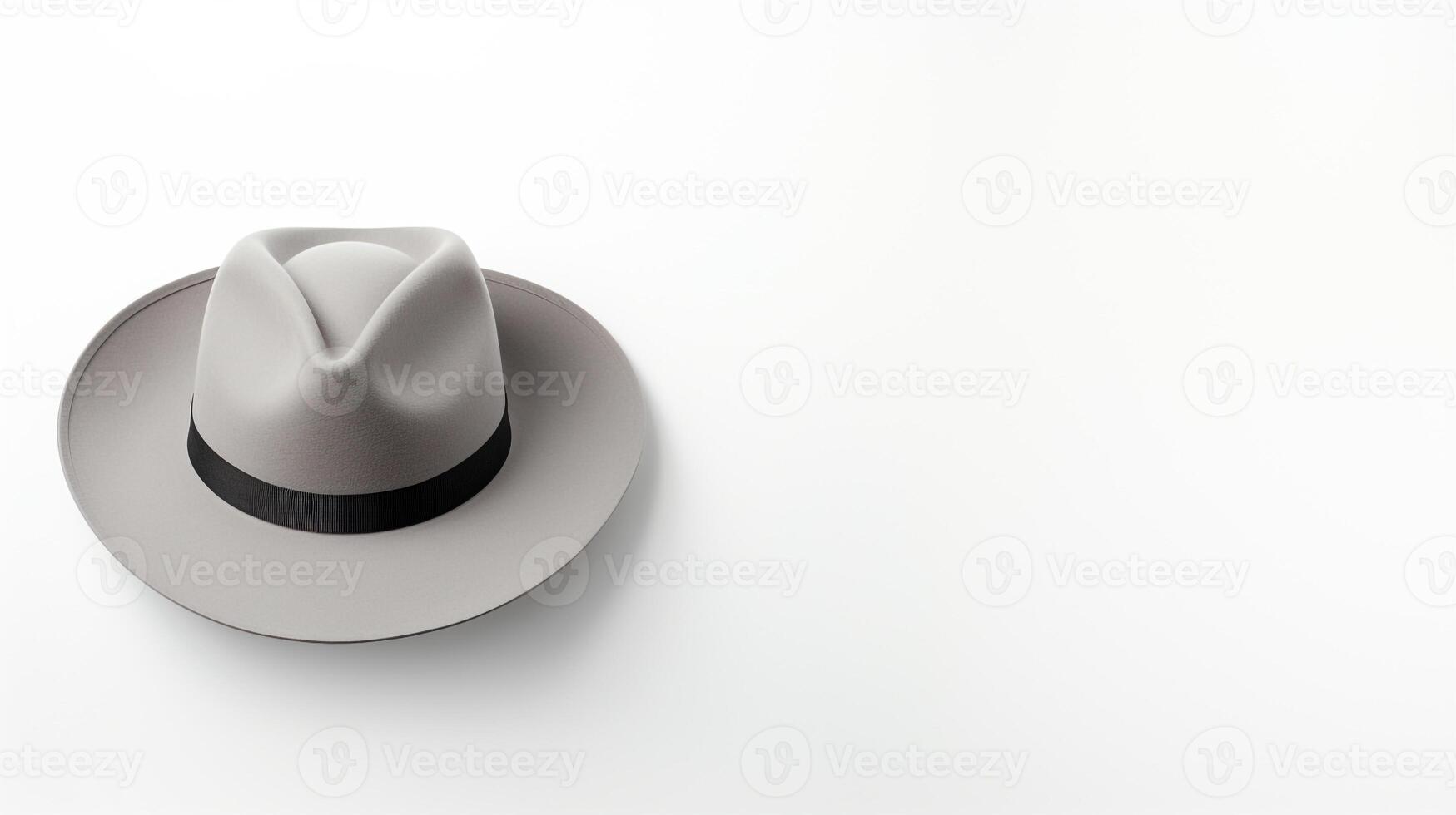 AI generated Photo of Grey Panama Hat isolated on white background. AI Generated