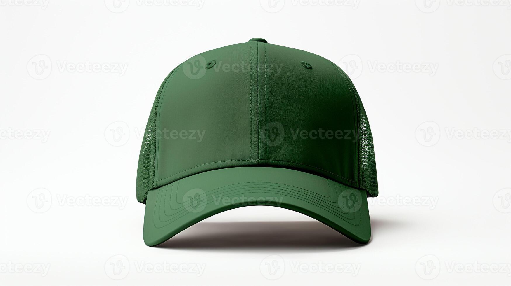 AI generated Photo of Green Trucker Cap isolated on white background. AI Generated