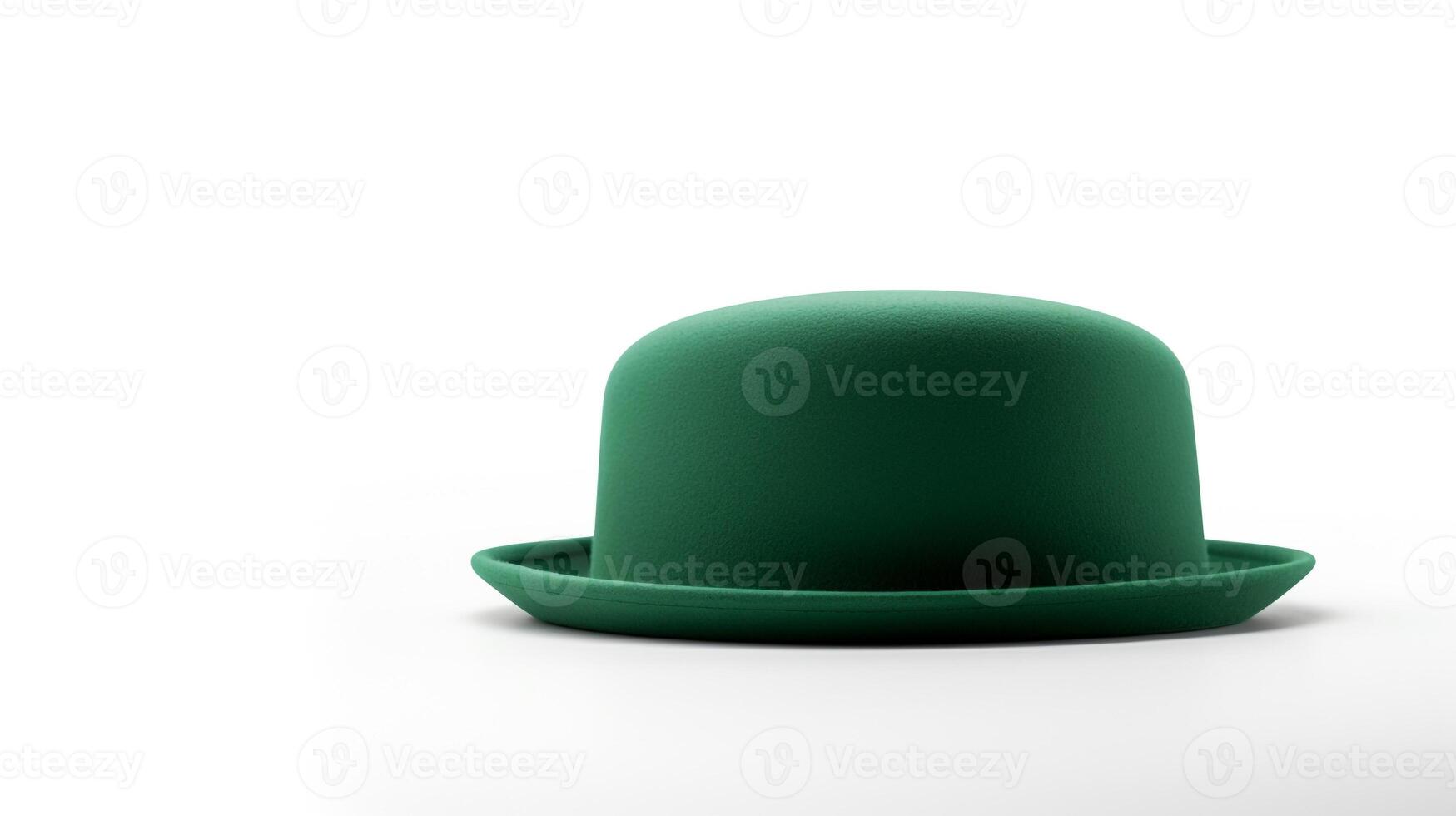 AI generated Photo of Green Bowler Hat isolated on white background. AI Generated