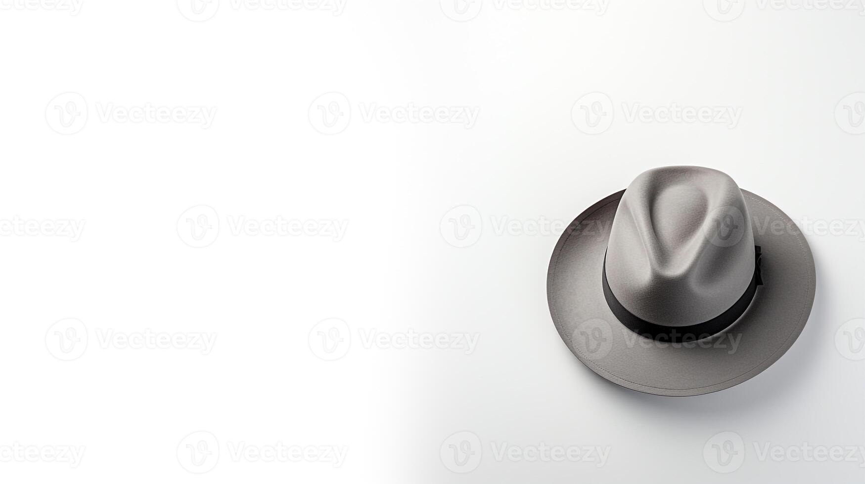 AI generated Photo of Grey Panama Hat isolated on white background. AI Generated