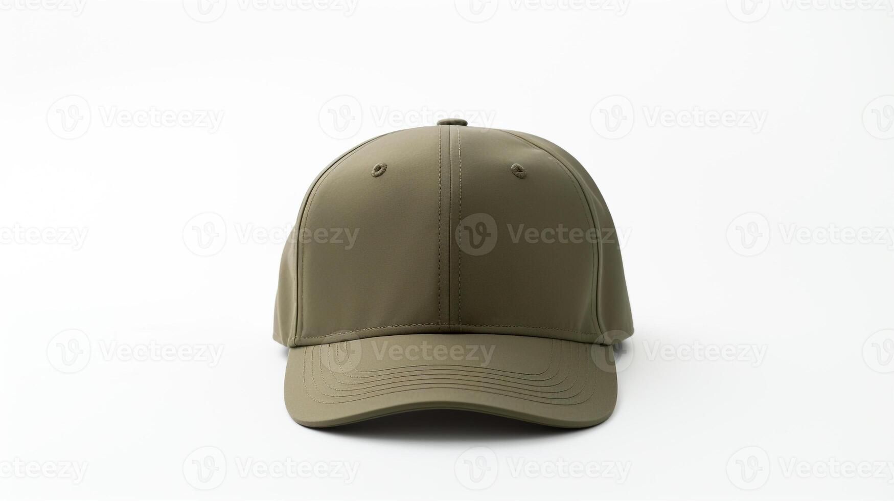 AI generated Photo of Khaki Military Cap isolated on white background. AI Generated