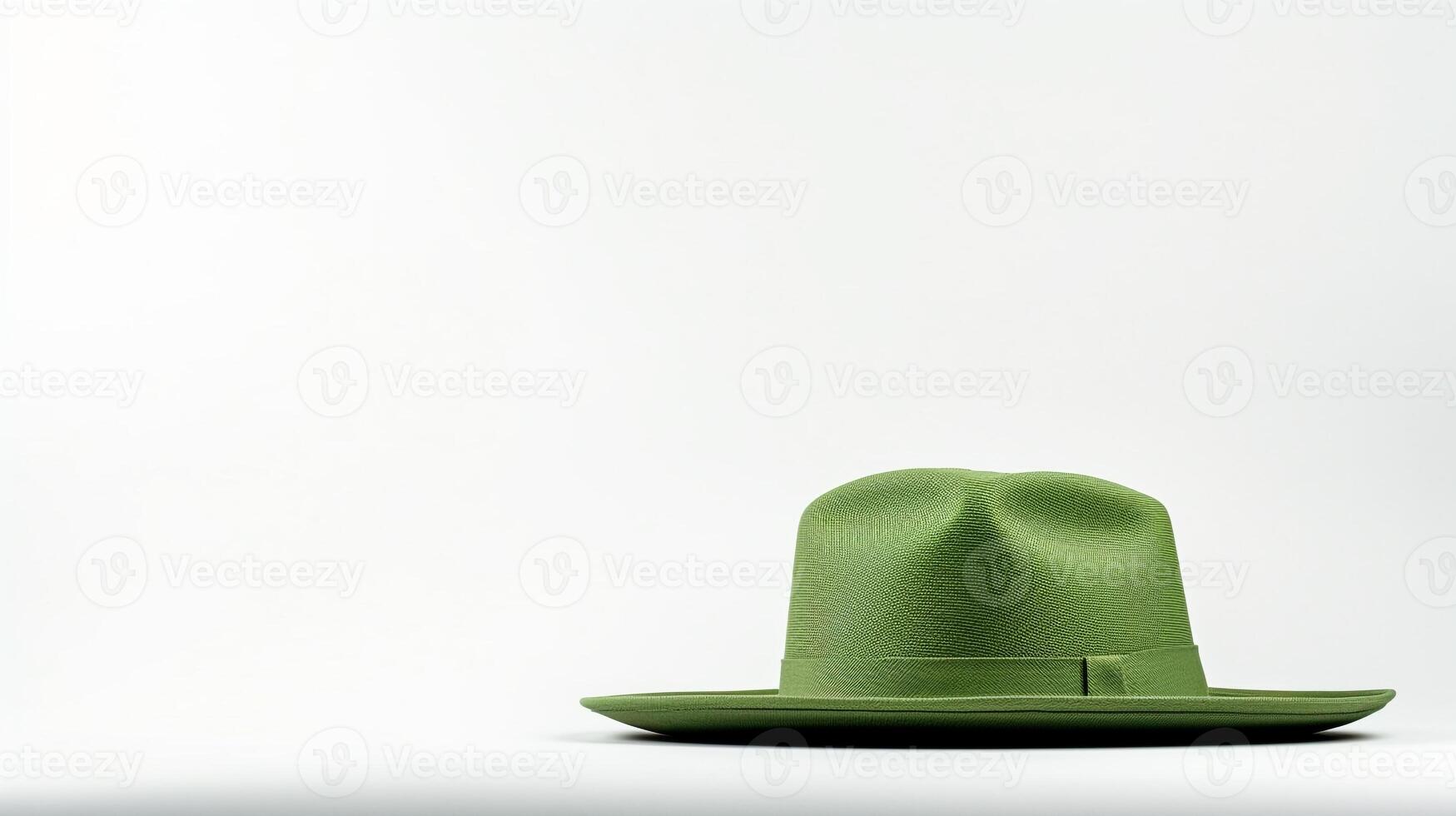 AI generated Photo of Green Straw hat isolated on white background. AI Generated