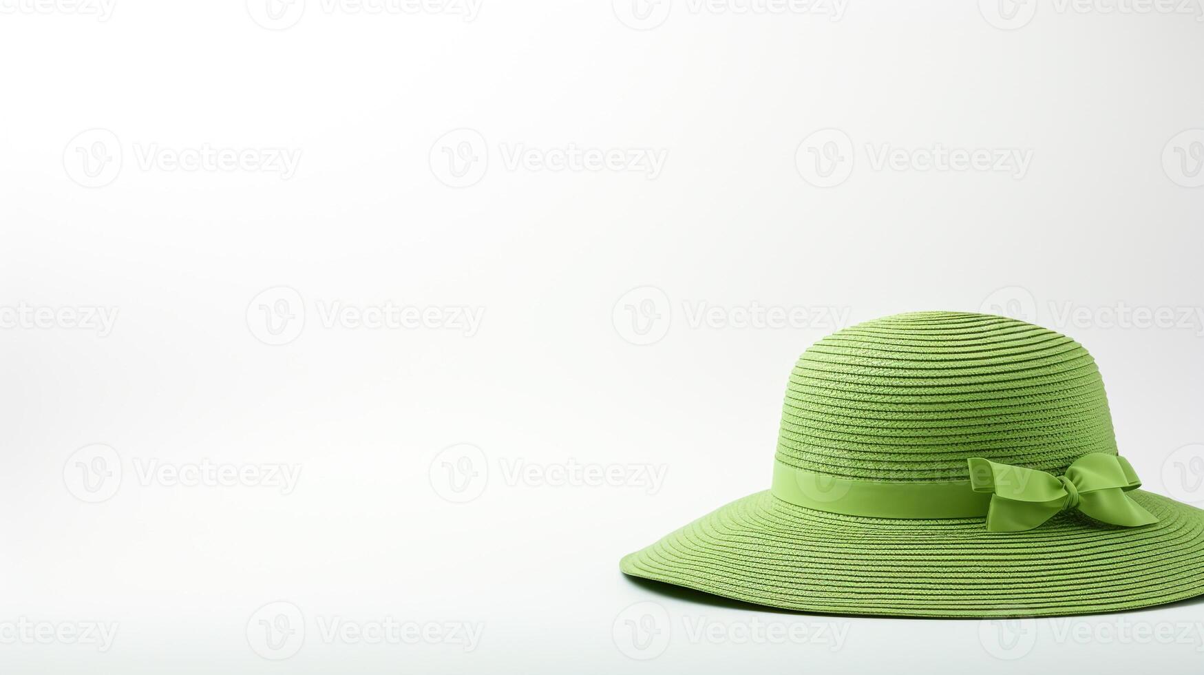 AI generated Photo of Green Sun hat isolated on white background. AI Generated