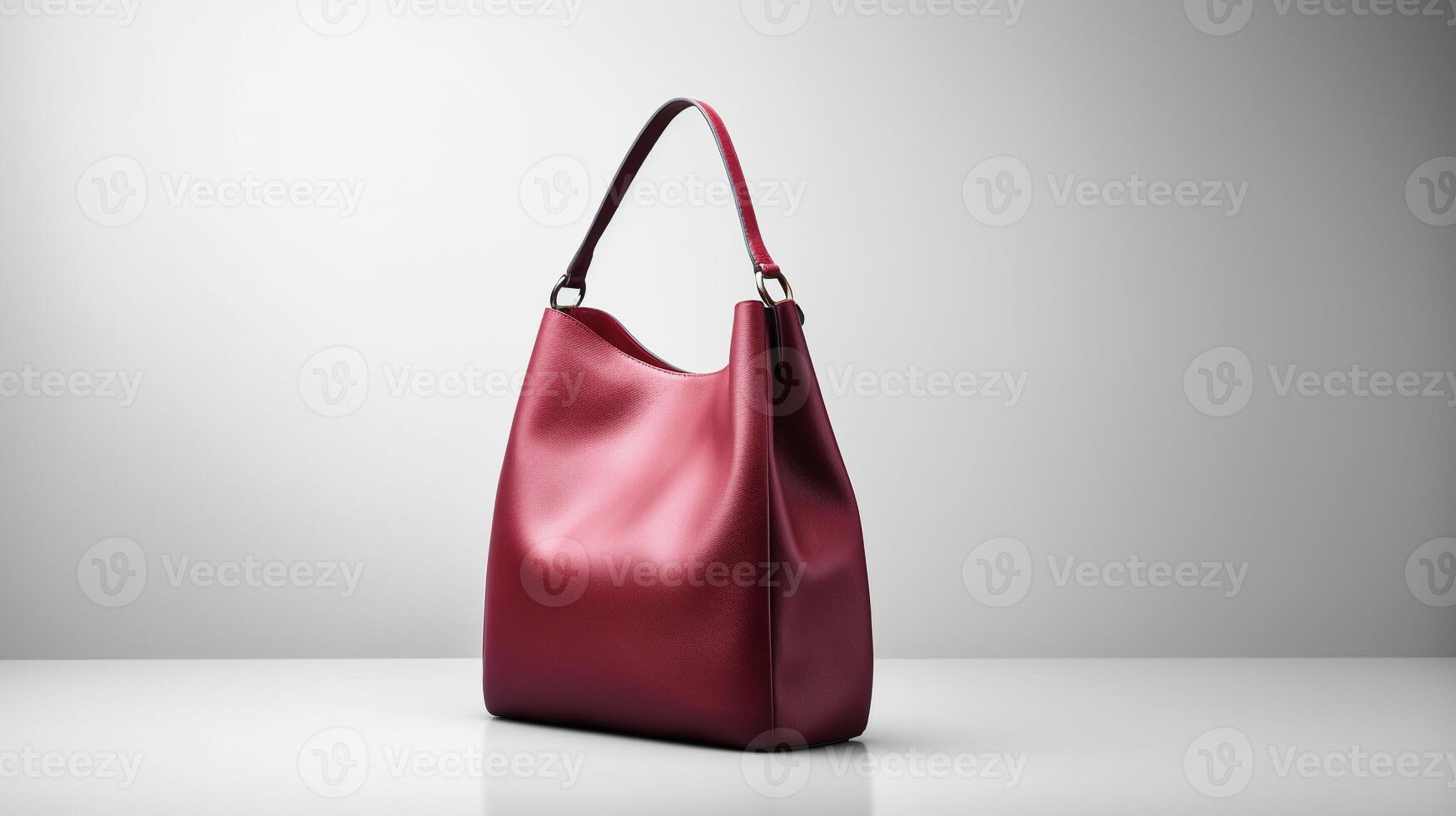 AI generated Burgundy Hobo Bag isolated on white background with copy space for advertisement. AI Generated photo