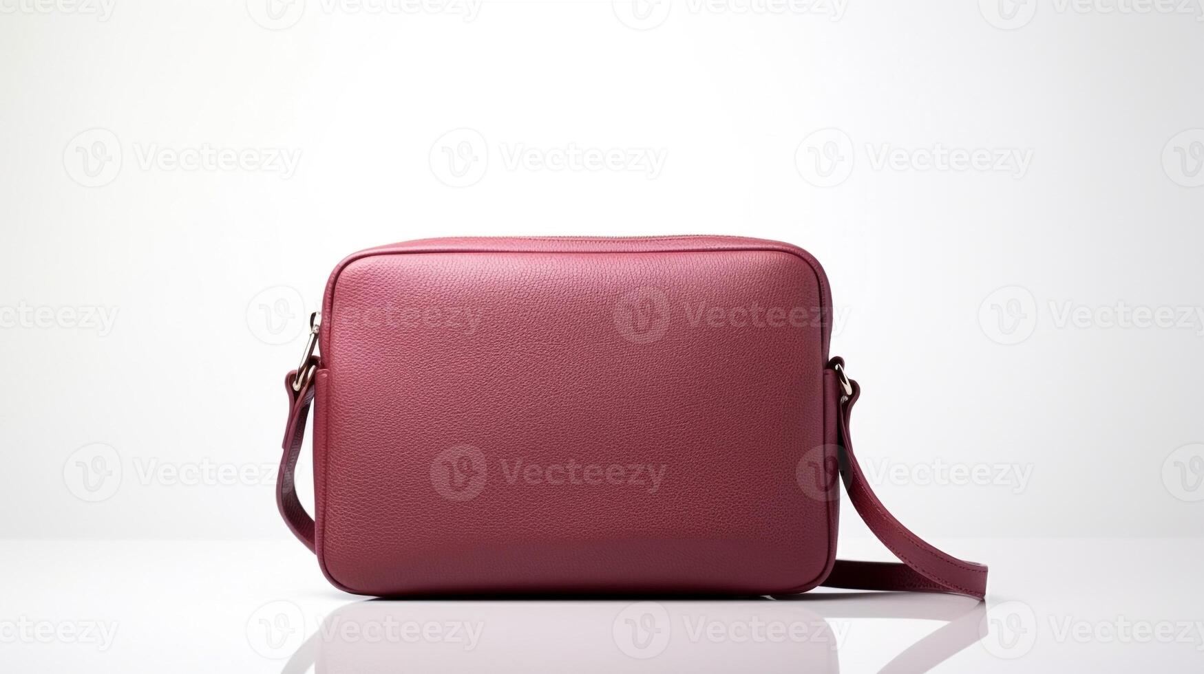 AI generated Burgundy Crossbody Bag isolated on white background with copy space for advertisement. AI Generated photo