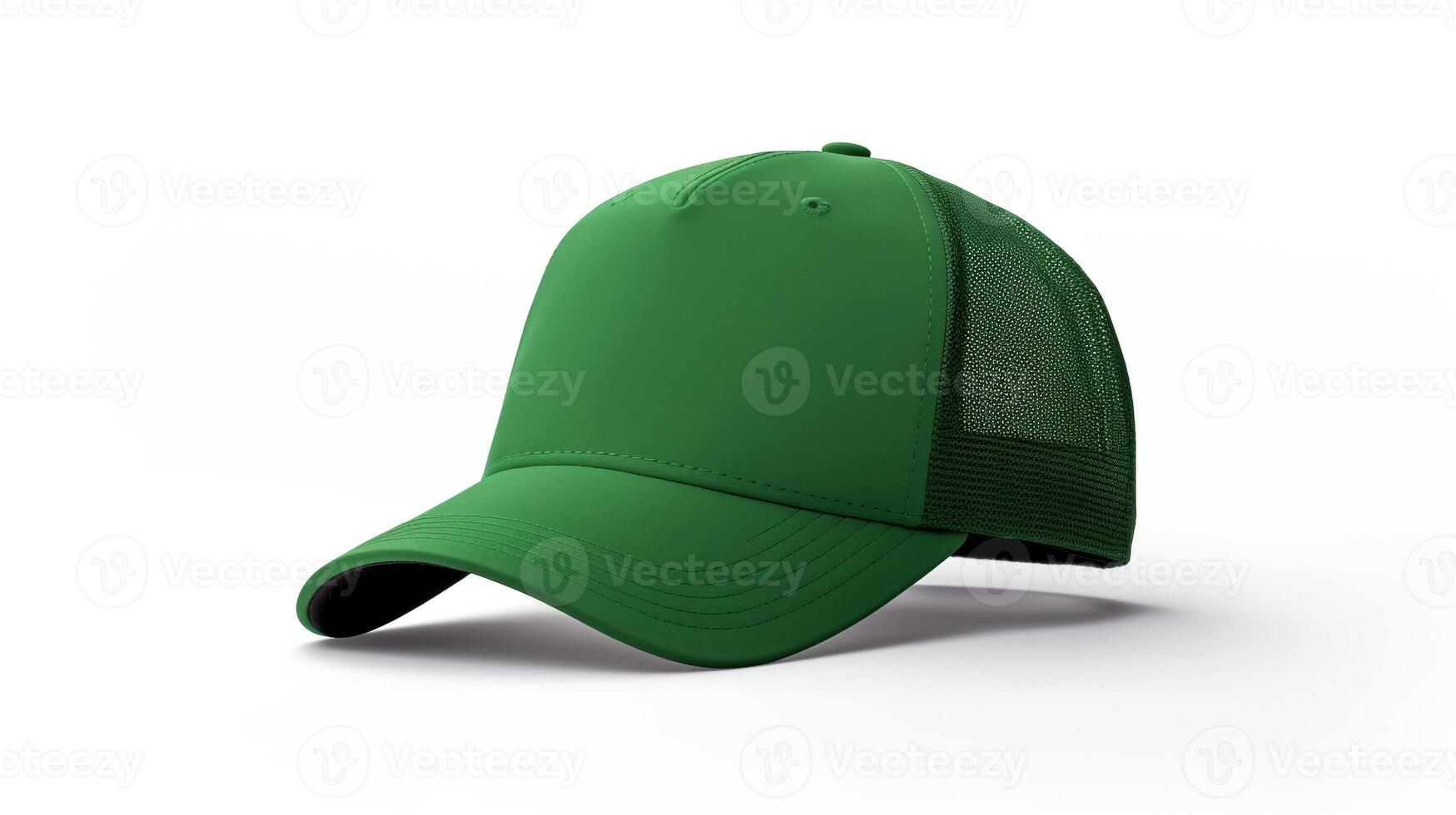 AI generated Photo of Green Trucker Cap isolated on white background. AI Generated
