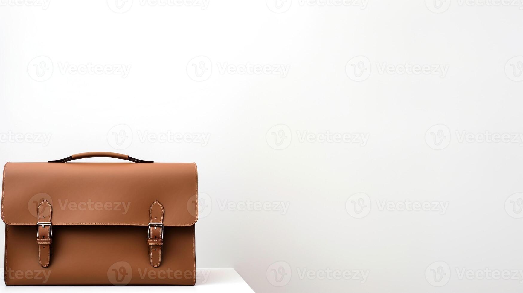 AI generated Brown Satchel Bag isolated on white background with copy space for advertisement. AI Generated photo