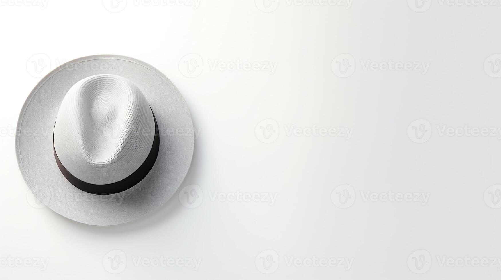 AI generated Photo of Grey Panama Hat isolated on white background. AI Generated