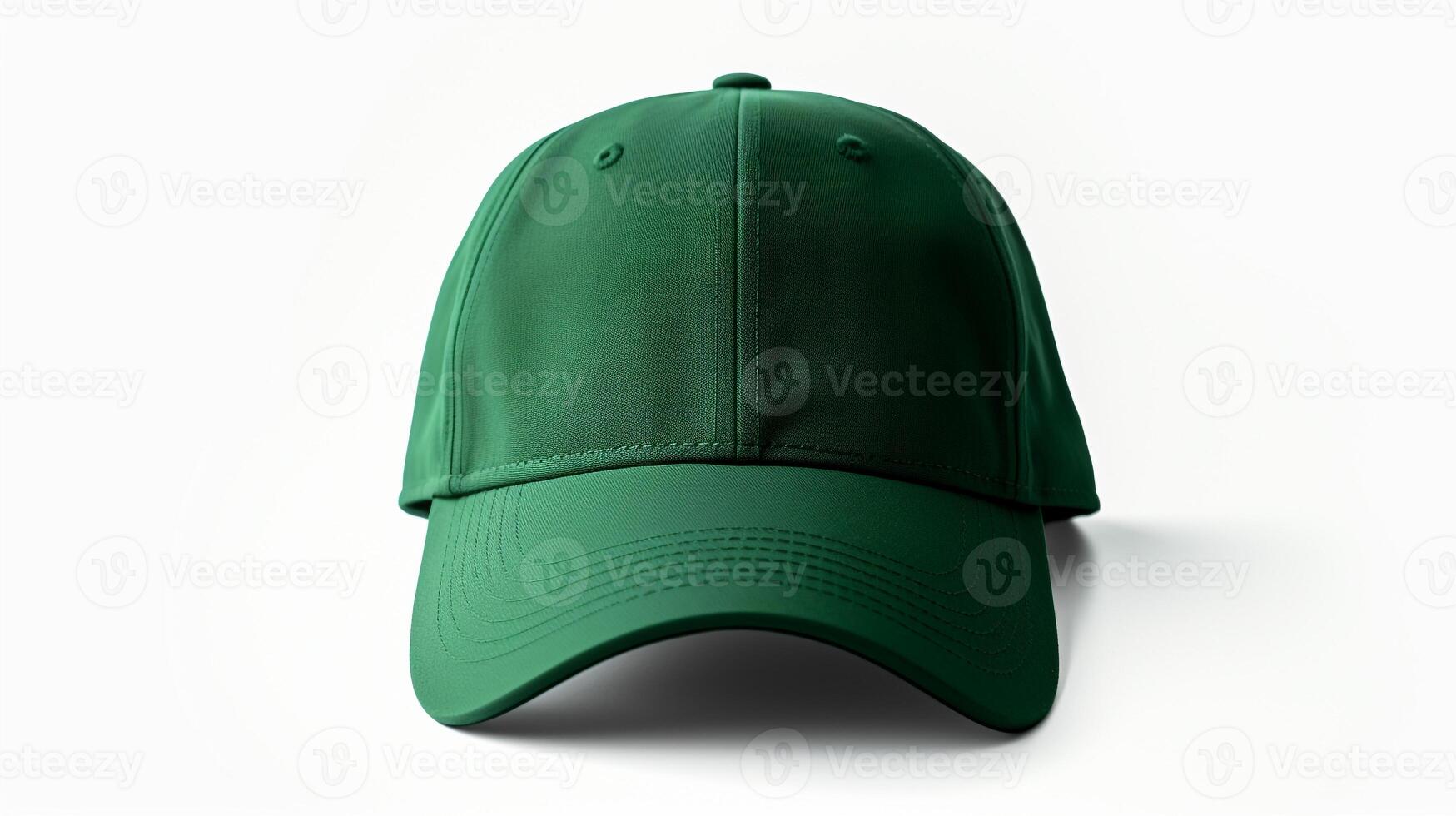 AI generated Photo of Green Baseball Cap isolated on white background. AI Generated