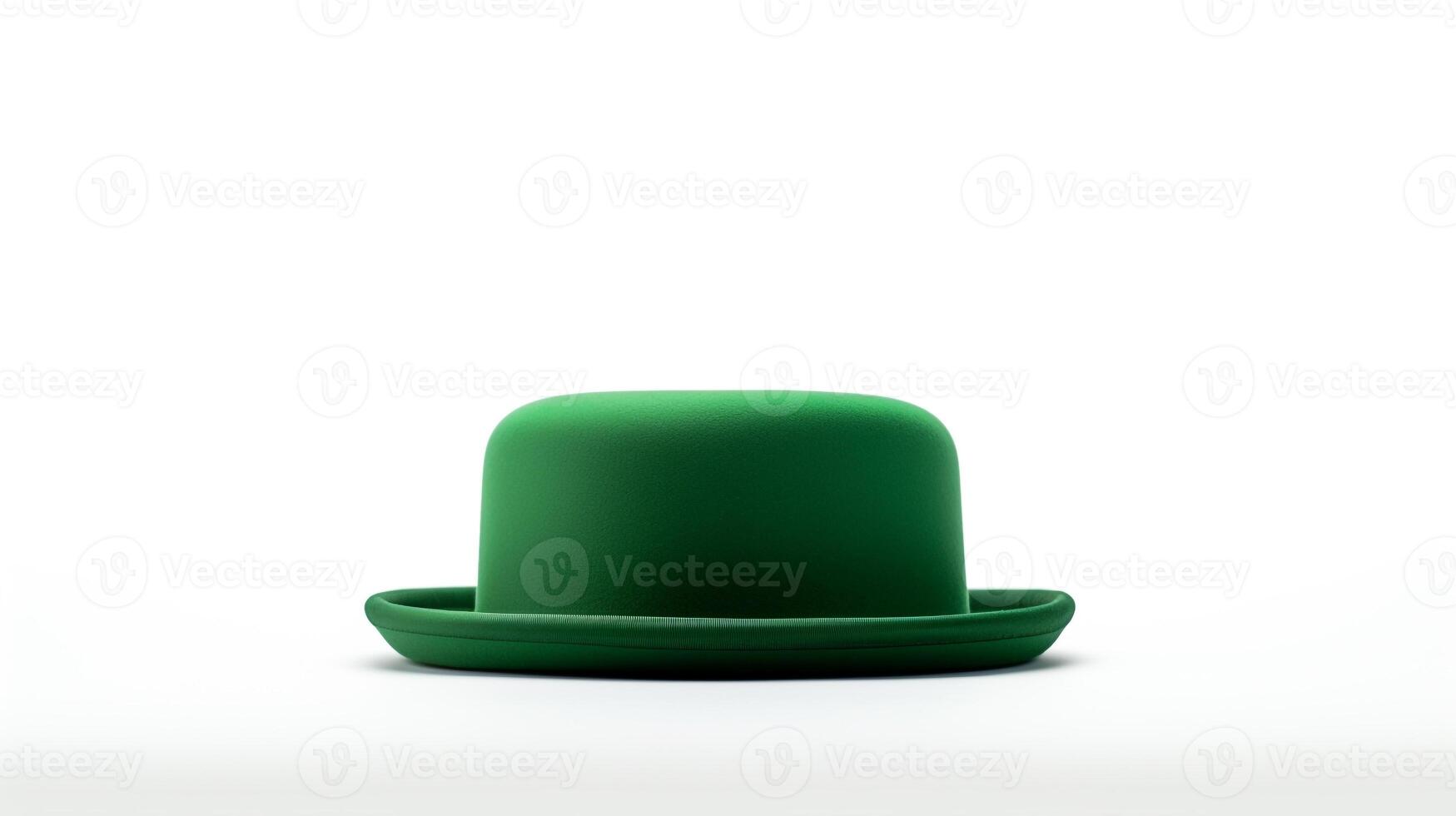 AI generated Photo of Green Bowler Hat isolated on white background. AI Generated