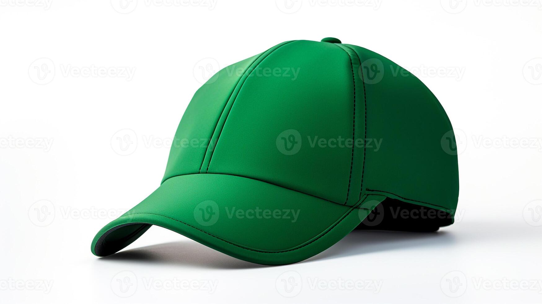 AI generated Photo of Green Cycling Cap isolated on white background. AI Generated