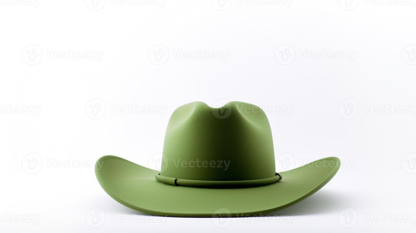 AI generated Photo of Green Cowboy Hat isolated on white background. AI Generated