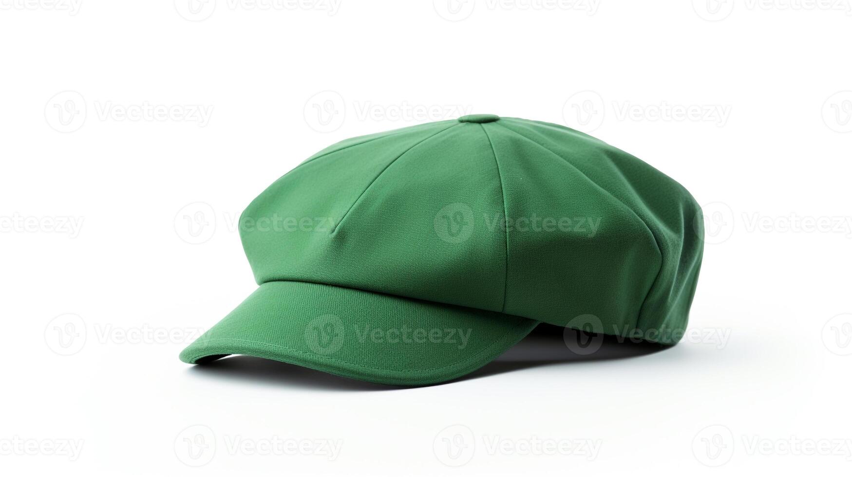 AI generated Photo of Green Newsboy Cap isolated on white background. AI Generated