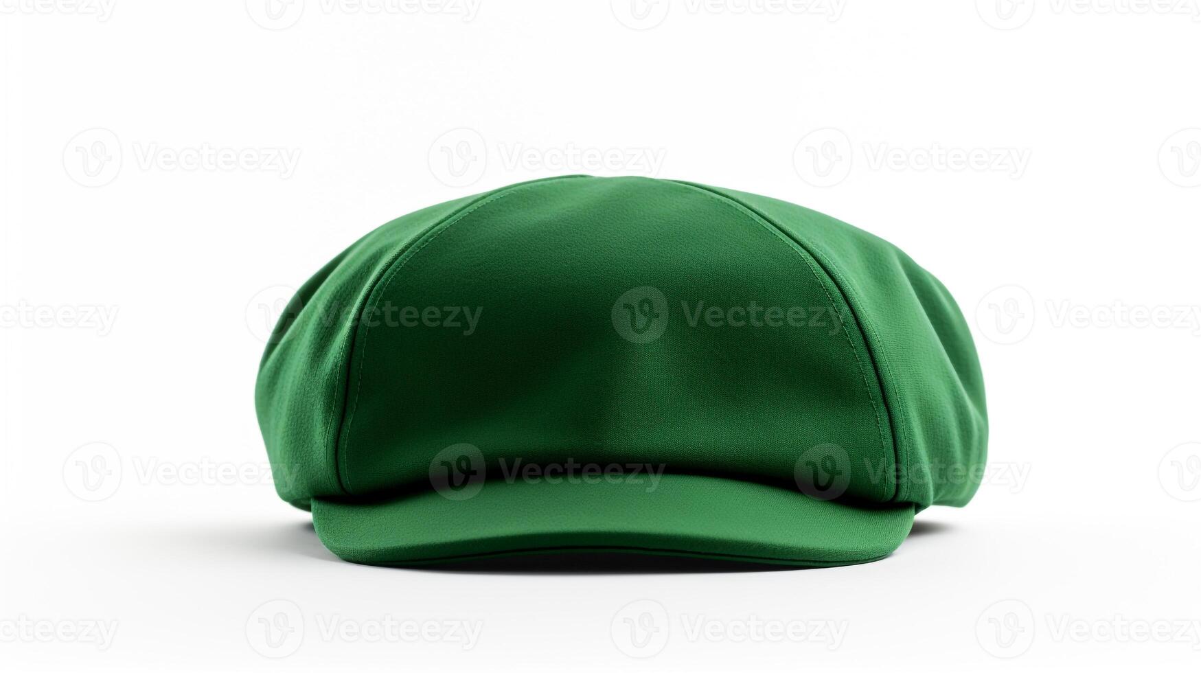 AI generated Photo of Green Newsboy Cap isolated on white background. AI Generated