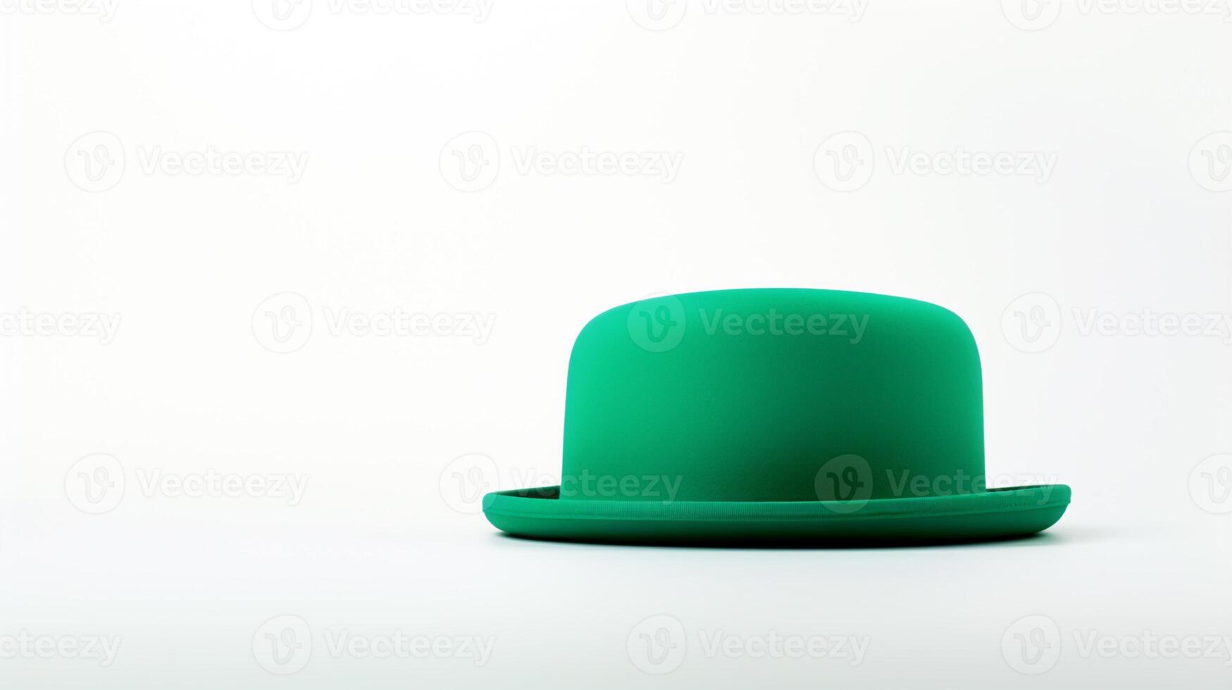 AI generated Photo of Green Bowler Hat isolated on white background. AI Generated