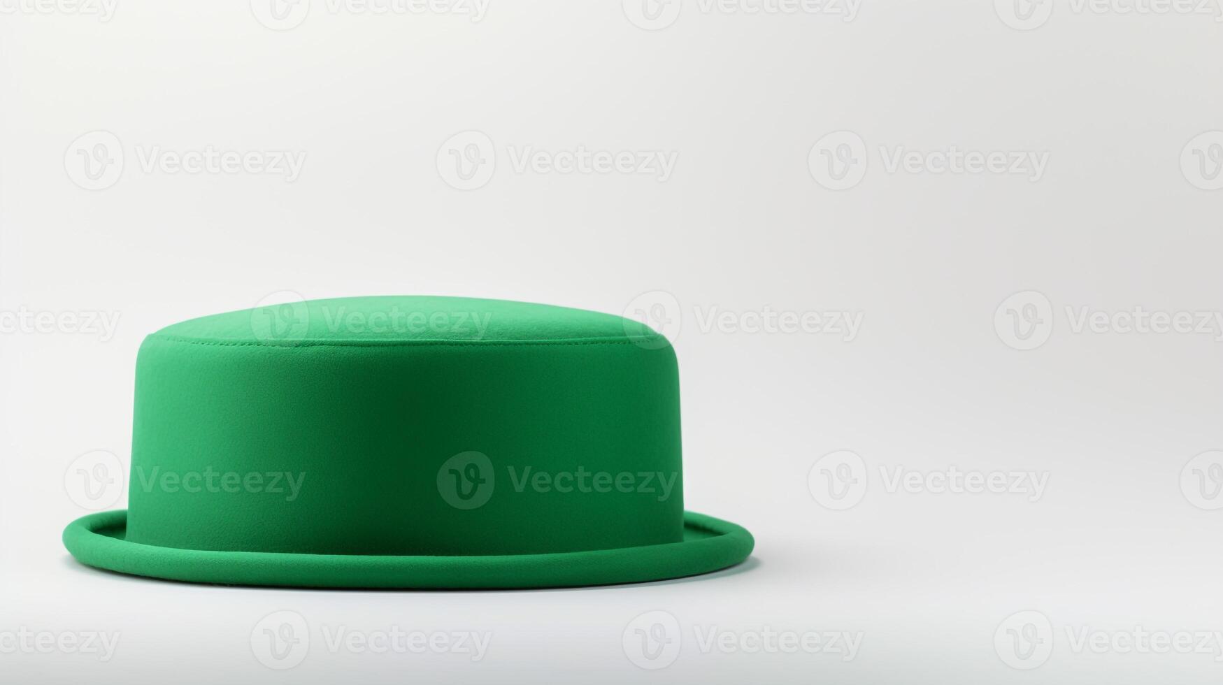 AI generated Photo of Green Pork Pie Hat isolated on white background. AI Generated