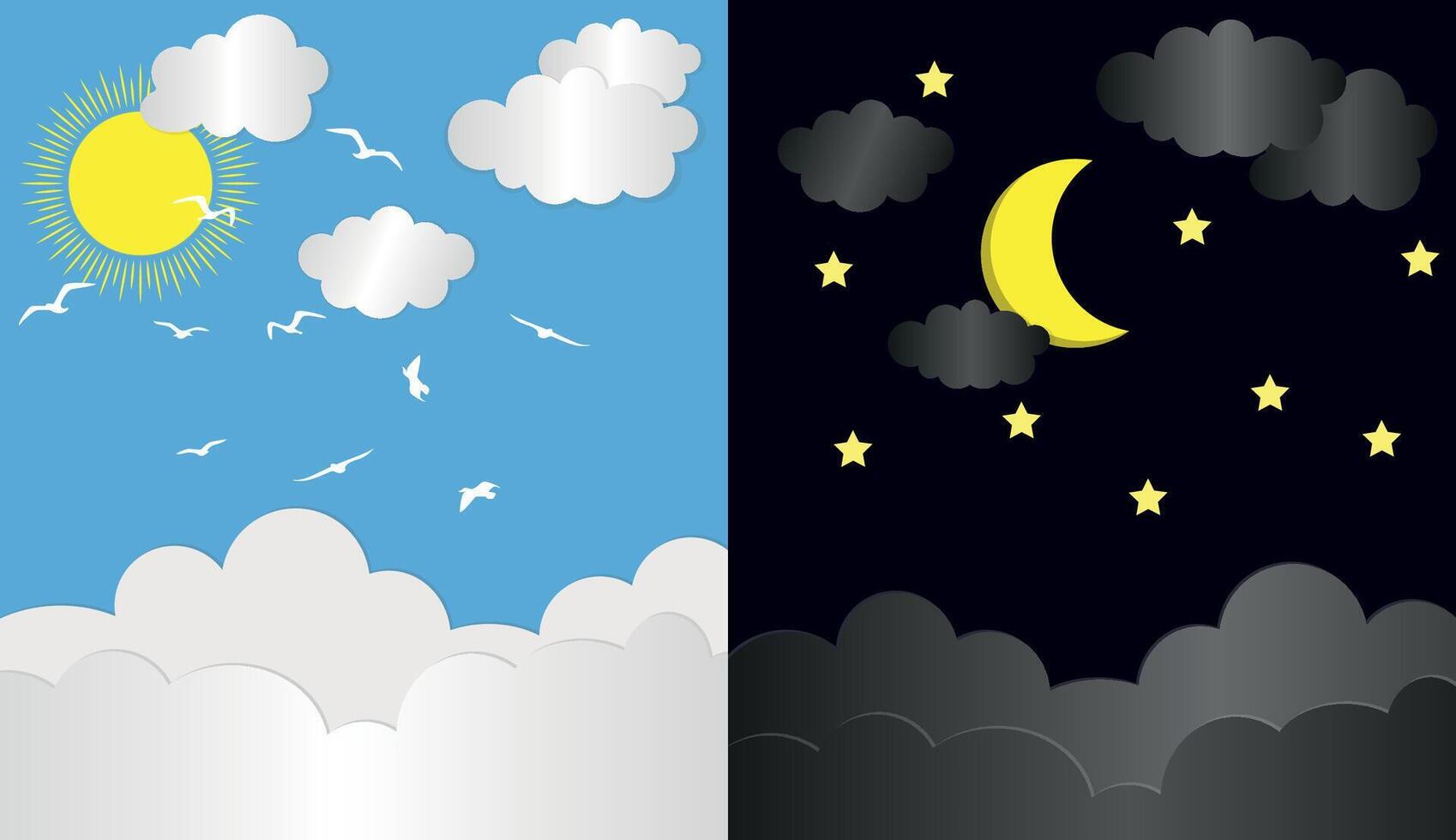 día y noche hora antecedentes resumen vector y ilustración