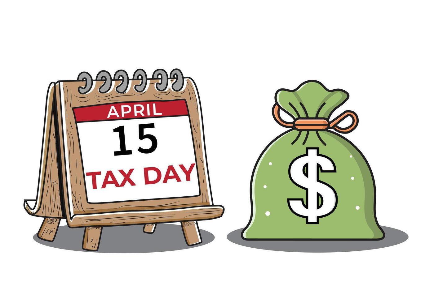 impuesto día .EE.UU impuesto día abril 15 vector