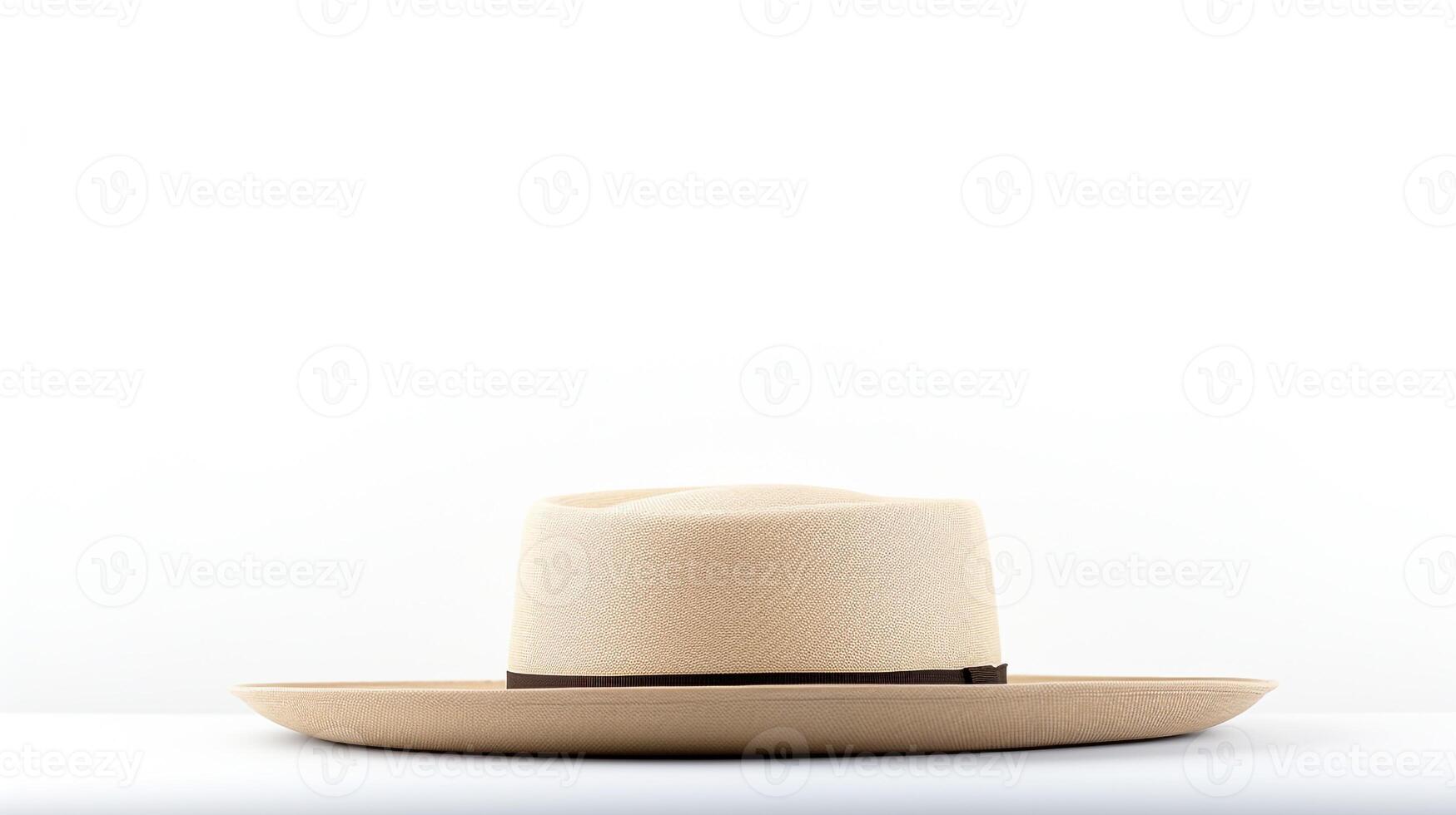 AI generated Photo of Natural Boater Hat isolated on white background. AI Generated