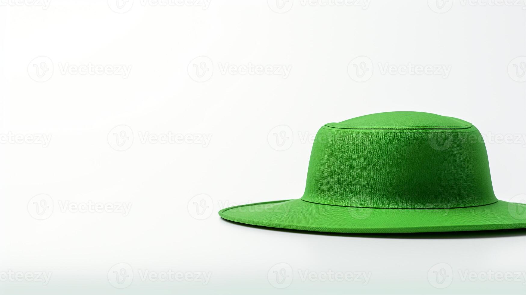 AI generated Photo of Green Sun hat isolated on white background. AI Generated