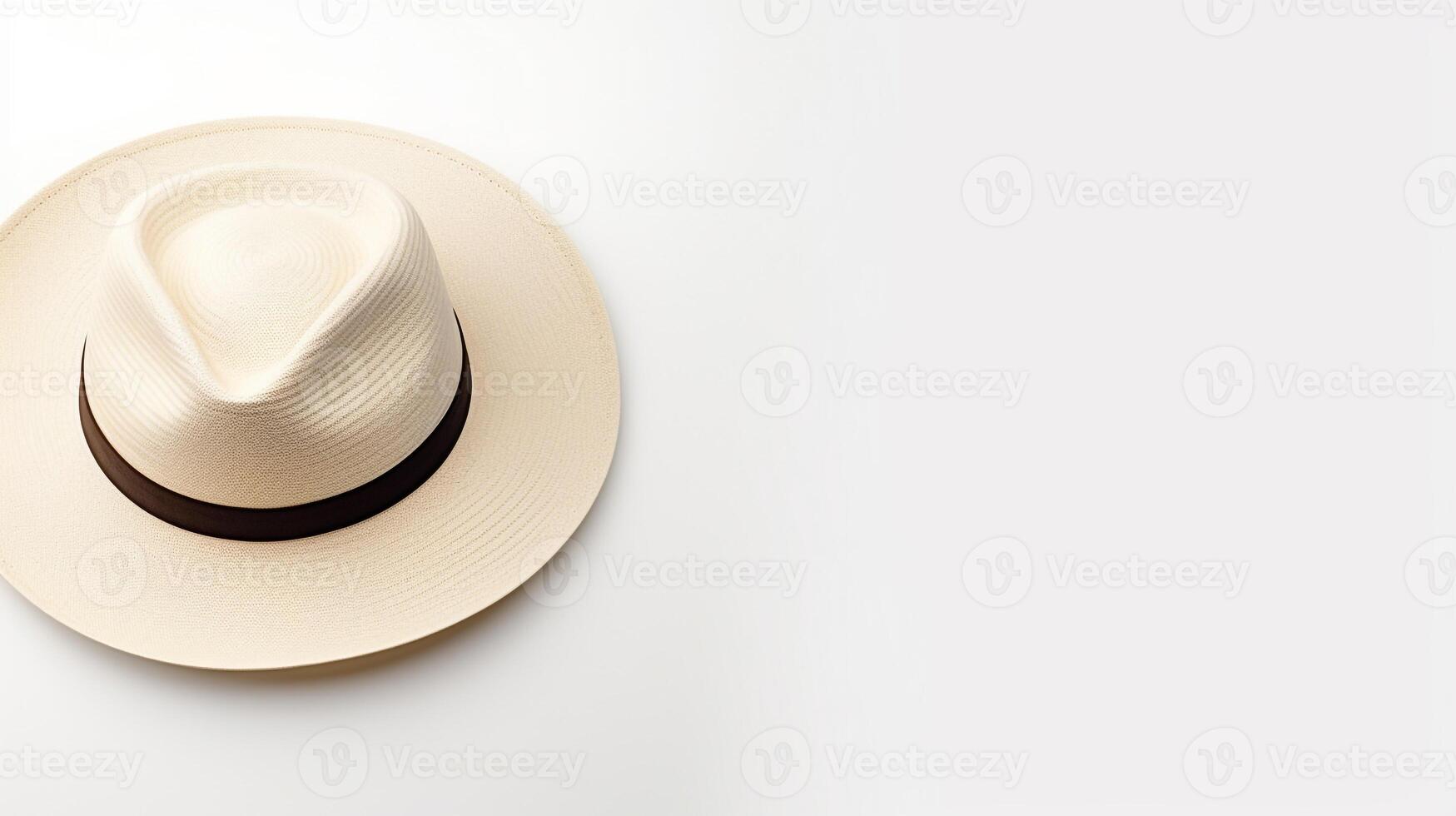 AI generated Photo of Ivory Panama Hat isolated on white background. AI Generated
