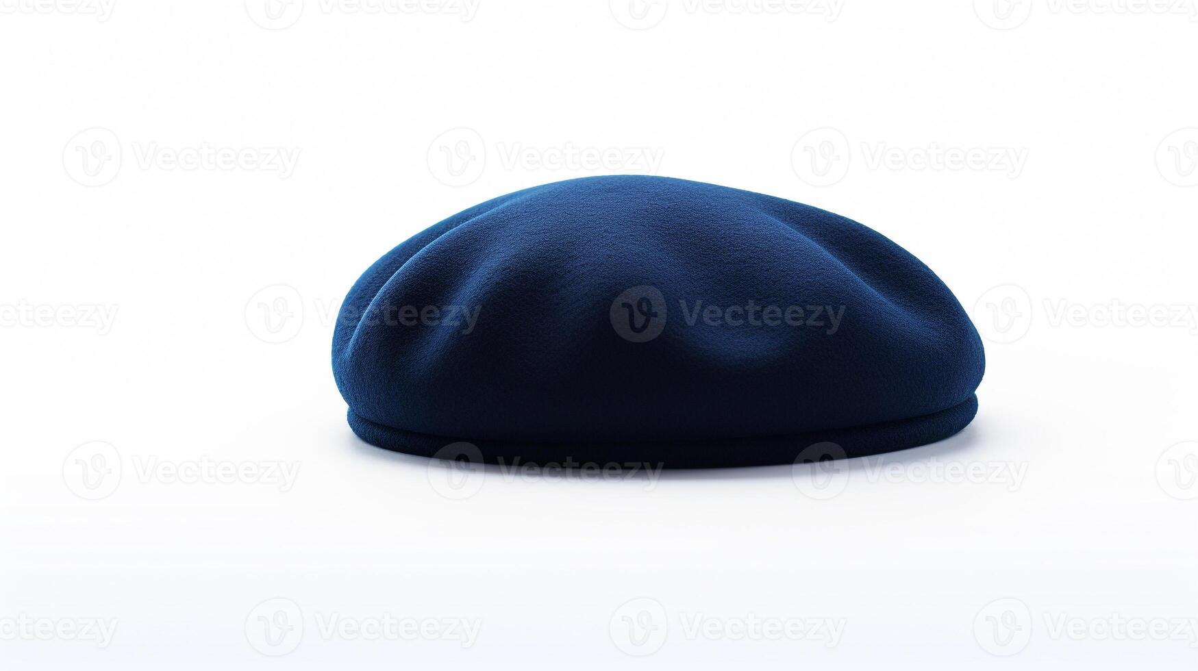 AI generated Photo of Navy Blue Beret Hat isolated on white background. AI Generated