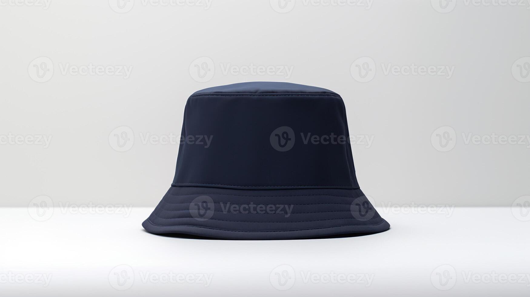 AI generated Photo of Navy Blue Bucket Hat isolated on white background. AI Generated