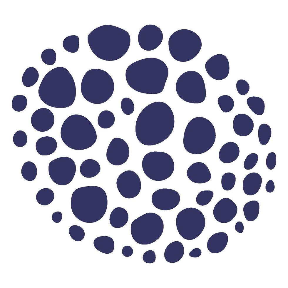 Group of hand drawn dots and spots isolated on transparent background. Vector illustration.