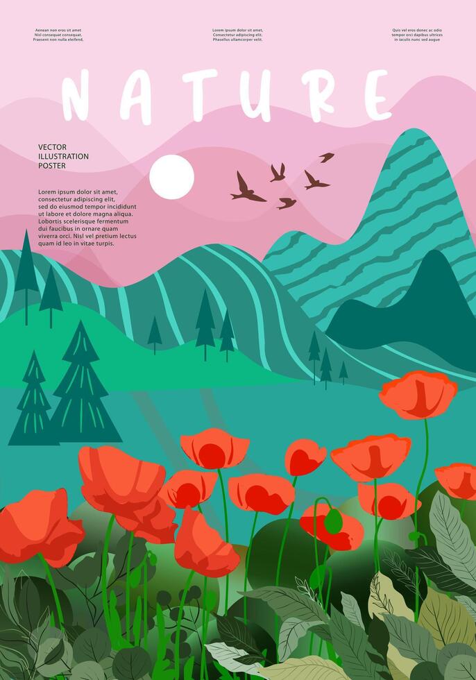 Nature and landscape. Vector illustration.