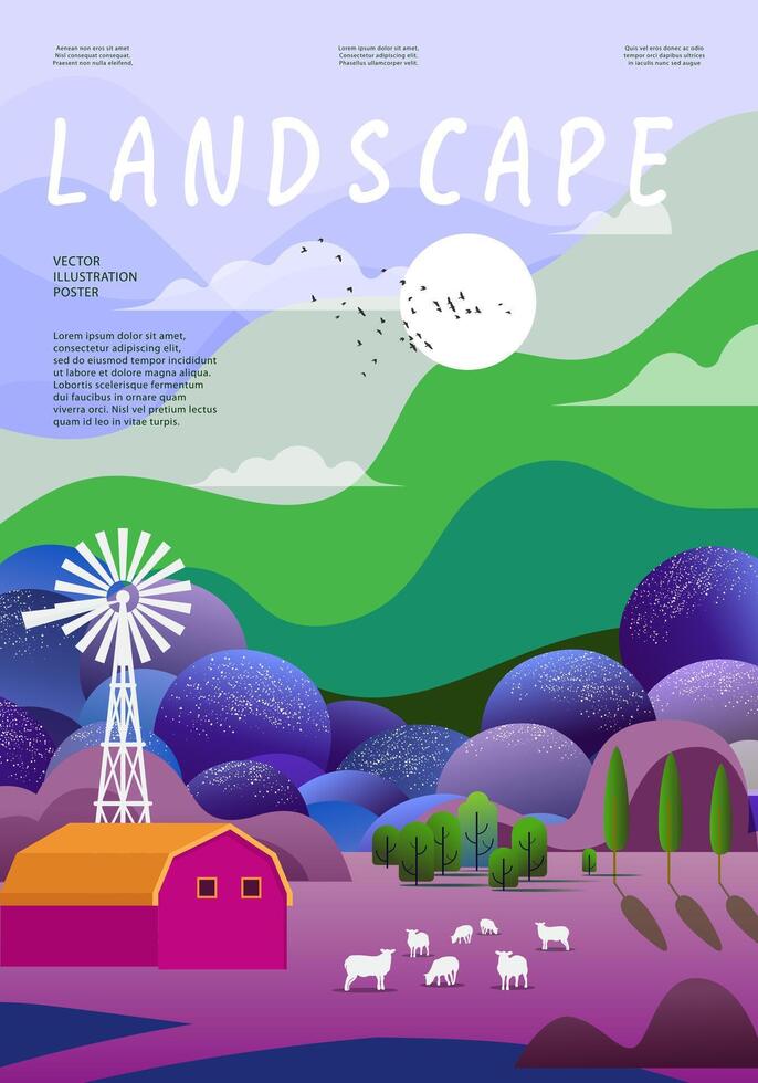 Nature and landscape. Vector illustration.
