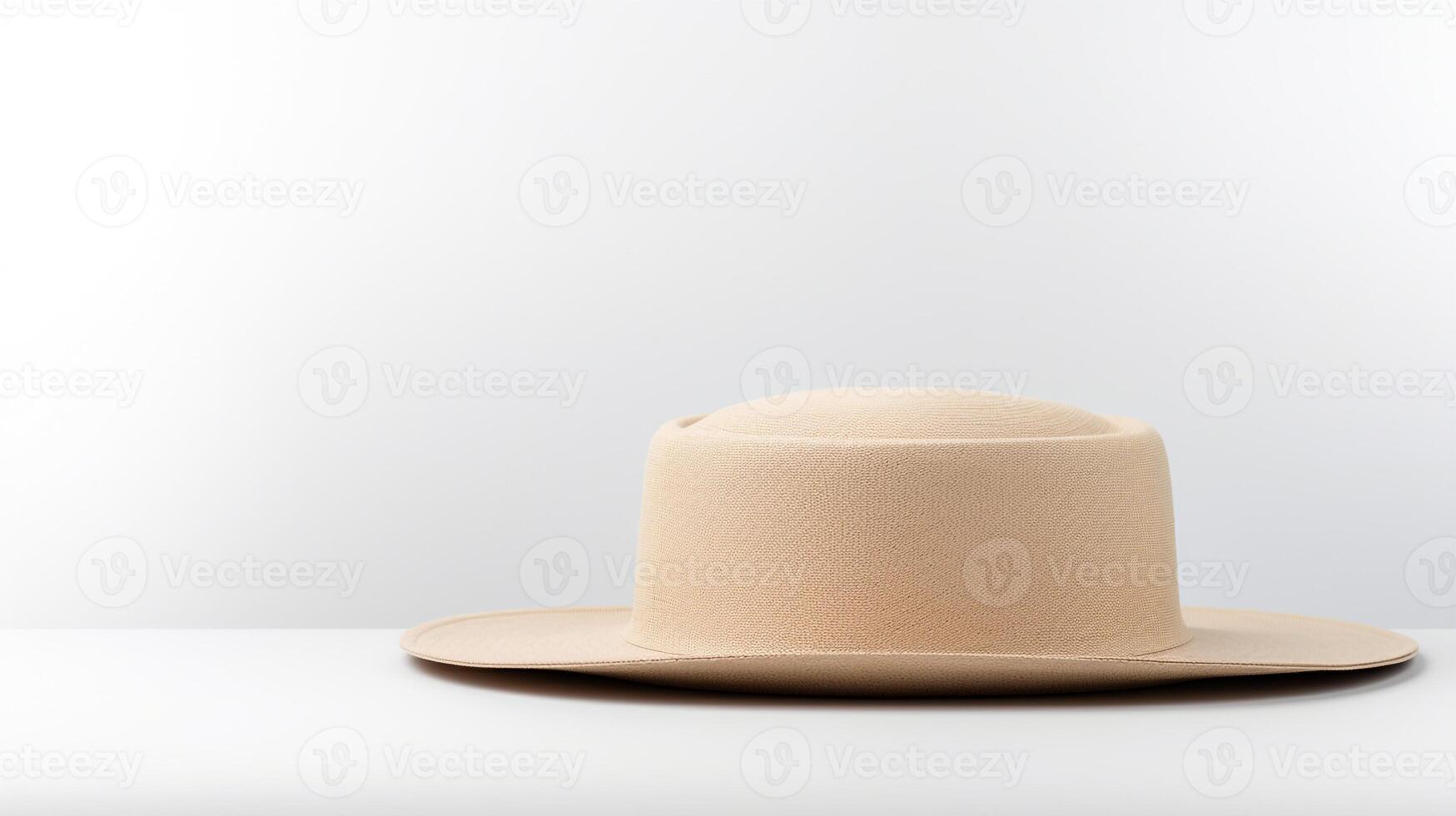 AI generated Photo of Natural Boater Hat isolated on white background. AI Generated