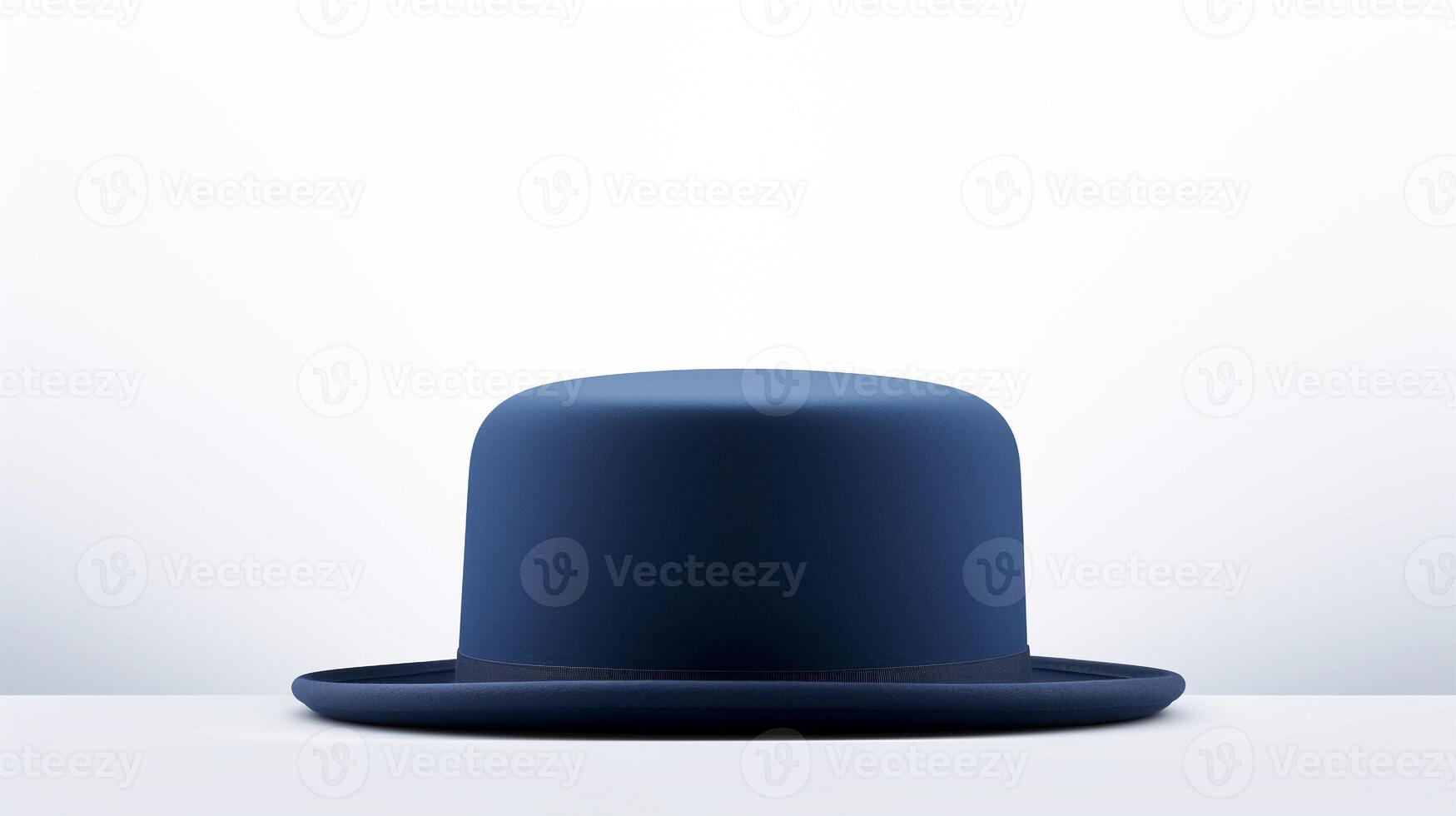 AI generated Photo of Navy Blue Bowler Hat isolated on white background. AI Generated