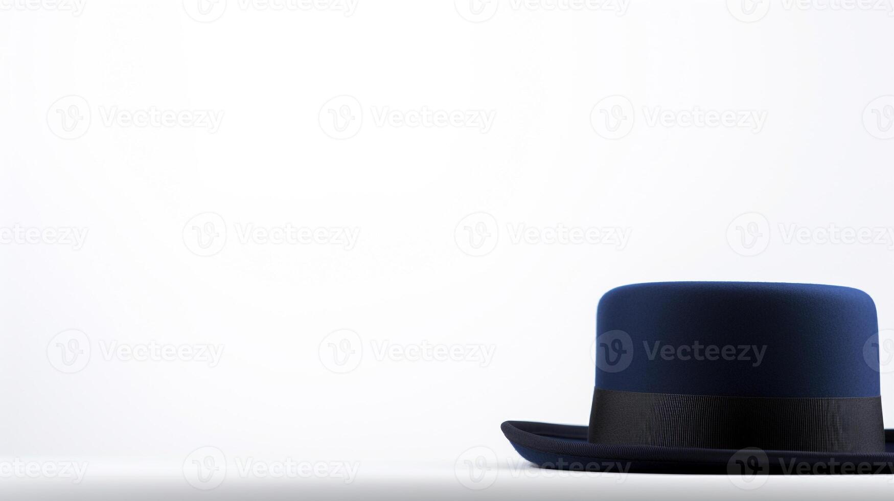 AI generated Photo of Navy Blue Bowler Hat isolated on white background. AI Generated