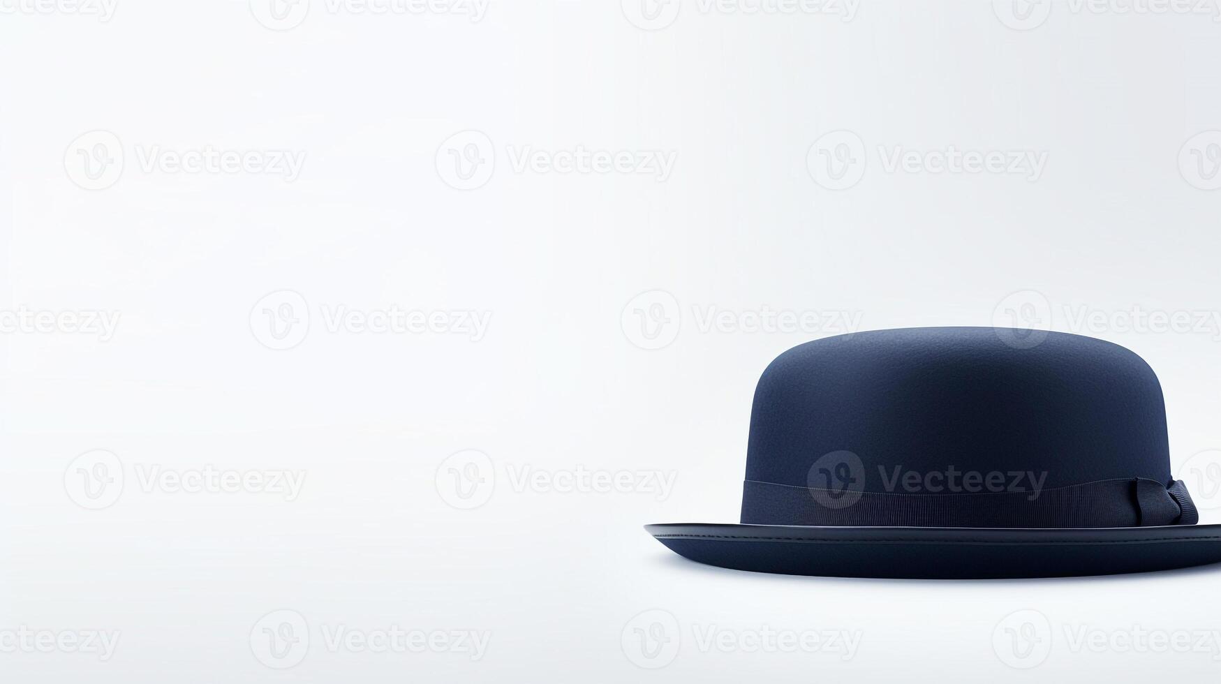 AI generated Photo of Navy Blue Bowler Hat isolated on white background. AI Generated