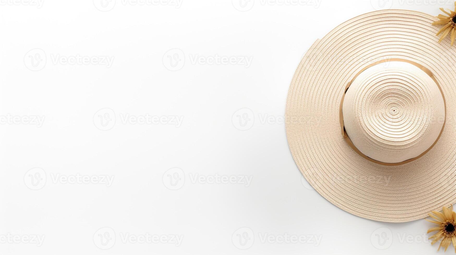 AI generated Photo of Natural Sun hat isolated on white background. AI Generated