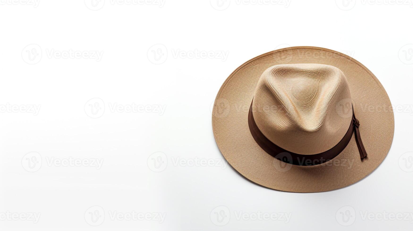 AI generated Photo of Natural Panama Hat isolated on white background. AI Generated