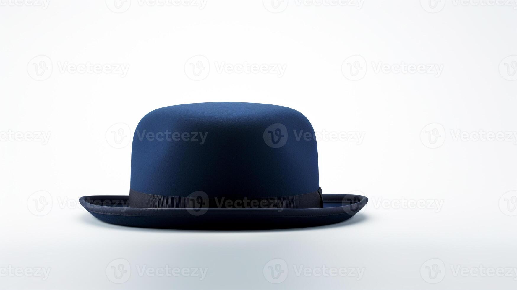AI generated Photo of Navy Blue Bowler Hat isolated on white background. AI Generated