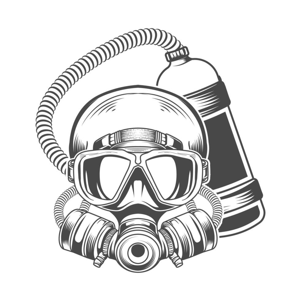 scuba diving Musk vector design