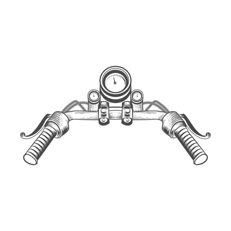 Motorcycle handle bar front view vector design
