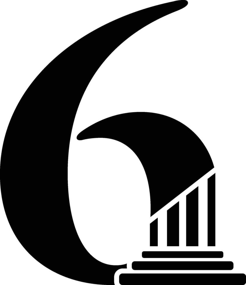Number 6 Pillar Law Logo vector
