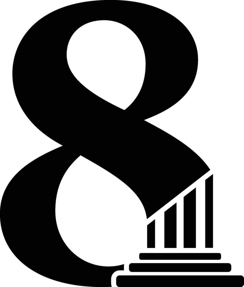 número 8 pilar ley logo vector
